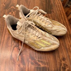 Adidas Men's Gold Adizero Cleats- Size 10
